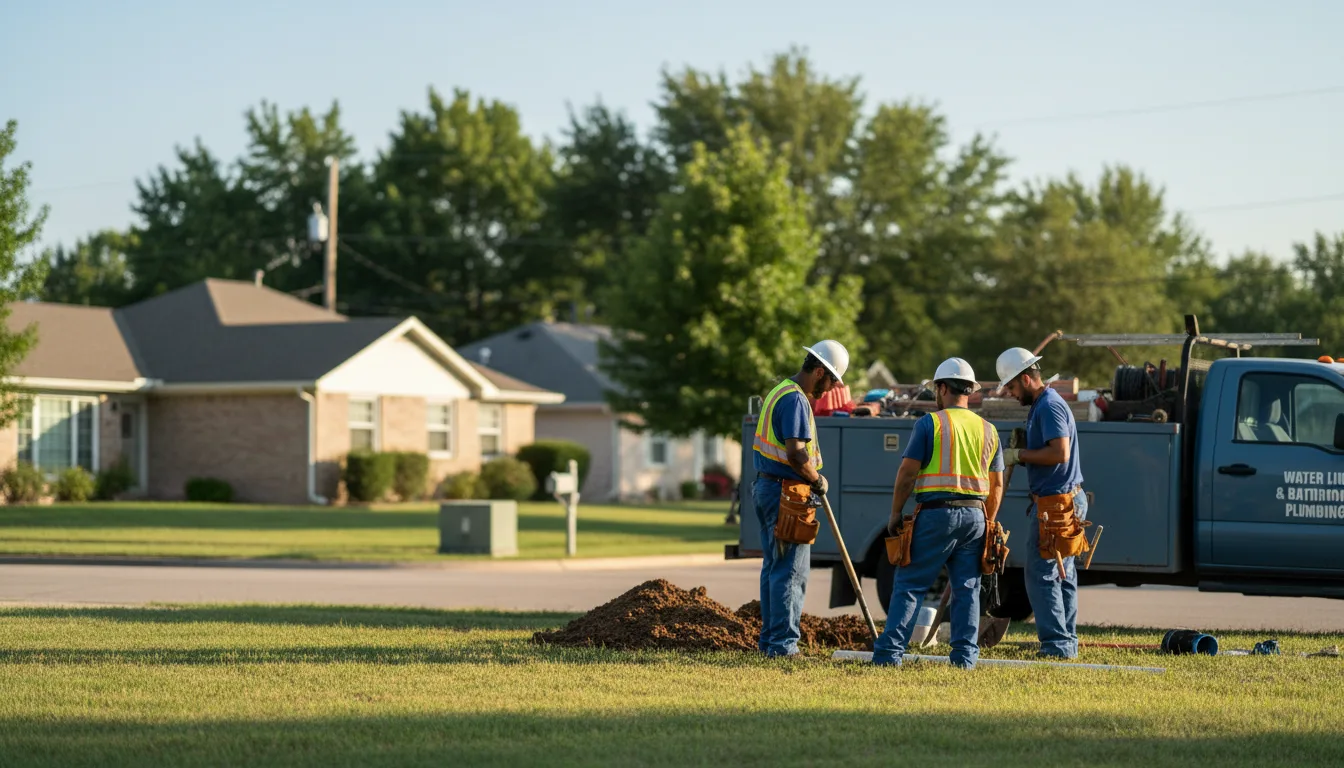 Residential water line and bathroom plumbing service in Evans, LA